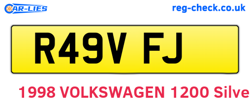 R49VFJ are the vehicle registration plates.