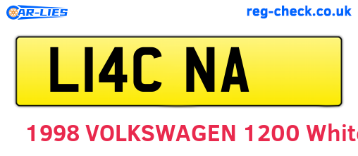 L14CNA are the vehicle registration plates.
