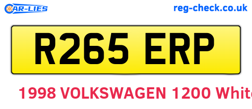 R265ERP are the vehicle registration plates.