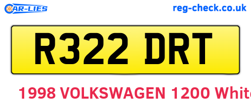 R322DRT are the vehicle registration plates.