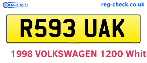 R593UAK are the vehicle registration plates.