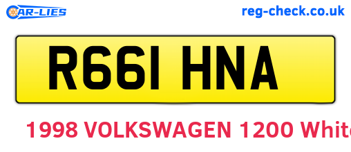 R661HNA are the vehicle registration plates.