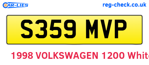 S359MVP are the vehicle registration plates.