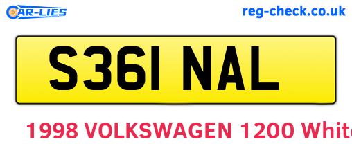 S361NAL are the vehicle registration plates.