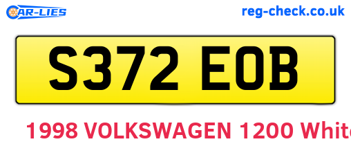 S372EOB are the vehicle registration plates.