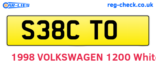 S38CTO are the vehicle registration plates.