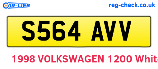 S564AVV are the vehicle registration plates.