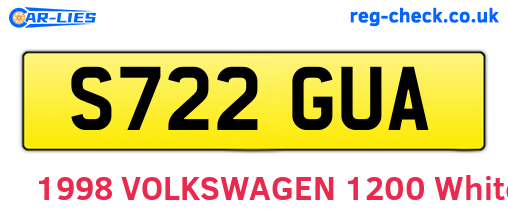 S722GUA are the vehicle registration plates.