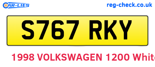 S767RKY are the vehicle registration plates.