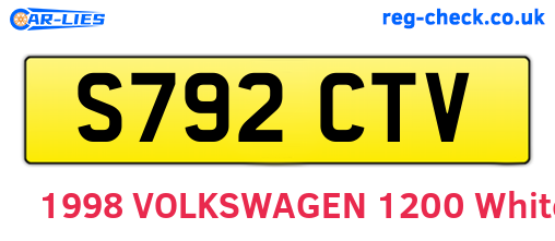 S792CTV are the vehicle registration plates.