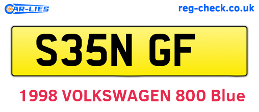 S35NGF are the vehicle registration plates.