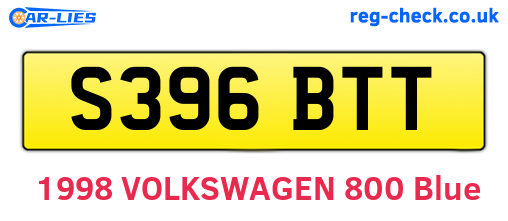 S396BTT are the vehicle registration plates.