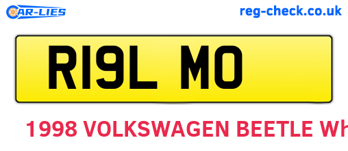 R19LMO are the vehicle registration plates.