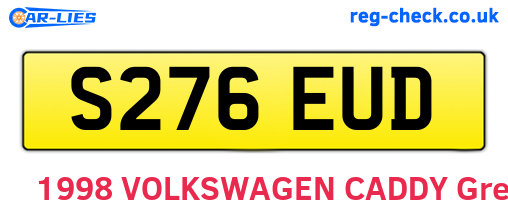 S276EUD are the vehicle registration plates.