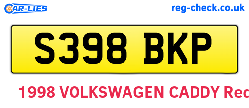 S398BKP are the vehicle registration plates.