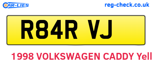R84RVJ are the vehicle registration plates.