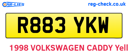 R883YKW are the vehicle registration plates.