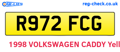 R972FCG are the vehicle registration plates.