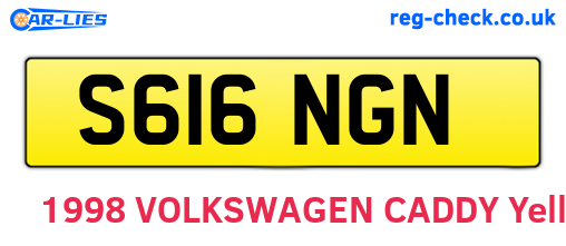 S616NGN are the vehicle registration plates.