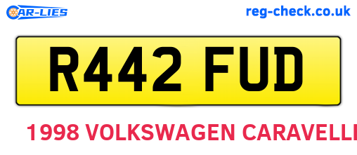 R442FUD are the vehicle registration plates.