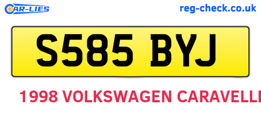 S585BYJ are the vehicle registration plates.