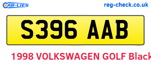 S396AAB are the vehicle registration plates.