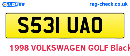 S531UAO are the vehicle registration plates.