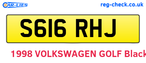 S616RHJ are the vehicle registration plates.