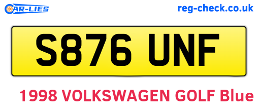S876UNF are the vehicle registration plates.