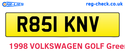 R851KNV are the vehicle registration plates.