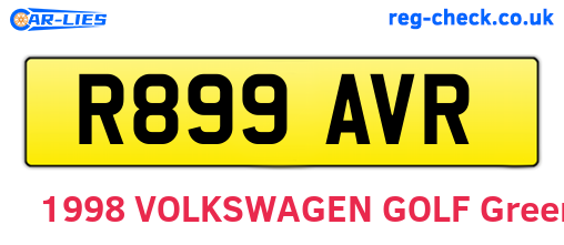 R899AVR are the vehicle registration plates.