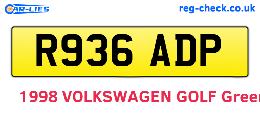 R936ADP are the vehicle registration plates.