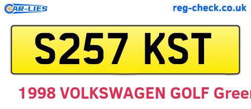 S257KST are the vehicle registration plates.