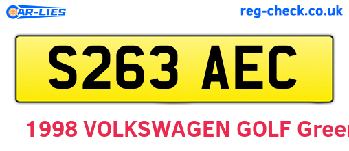 S263AEC are the vehicle registration plates.