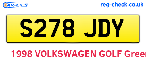 S278JDY are the vehicle registration plates.