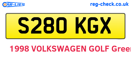 S280KGX are the vehicle registration plates.