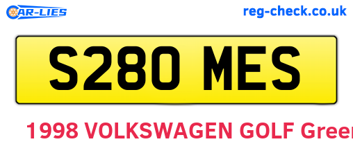 S280MES are the vehicle registration plates.