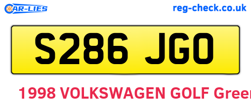 S286JGO are the vehicle registration plates.