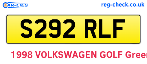 S292RLF are the vehicle registration plates.
