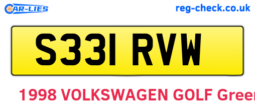 S331RVW are the vehicle registration plates.