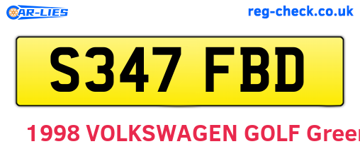 S347FBD are the vehicle registration plates.