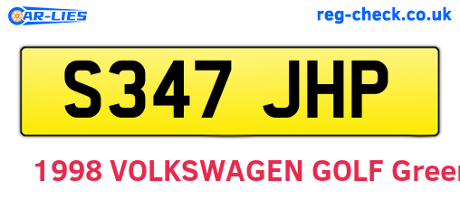 S347JHP are the vehicle registration plates.