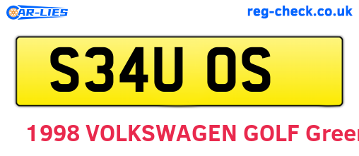 S34UOS are the vehicle registration plates.