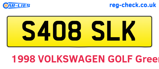 S408SLK are the vehicle registration plates.