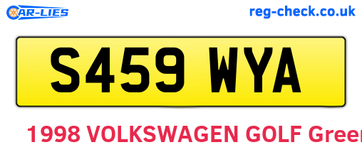 S459WYA are the vehicle registration plates.