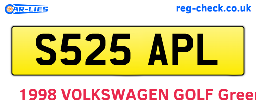S525APL are the vehicle registration plates.