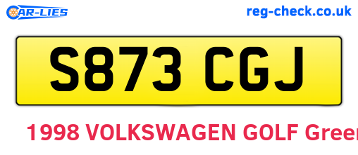 S873CGJ are the vehicle registration plates.