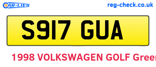 S917GUA are the vehicle registration plates.