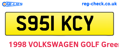 S951KCY are the vehicle registration plates.