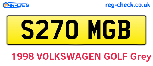 S270MGB are the vehicle registration plates.